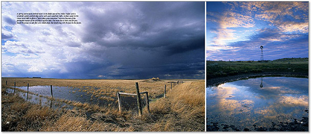 double page spread from the book The Great Sand Hills: A Prairie Oasis