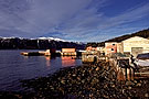 Fishing shacks at sunrise, Norris Point, Newfoundland