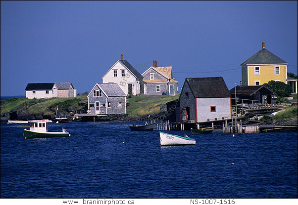 harbour with wooden houses and boats, Stonerhust East