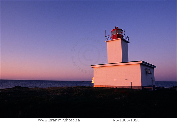 lighthouse at sunrise, Bon Portage Island