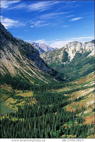 mountain glacial valley, Waterton Lakes National Park