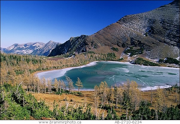 autumn scenic, Rowe Lake, Waterton Lakes National Park