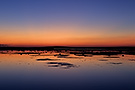 Prairie lake at sunset, Great Sand Hills, Saskatchewan