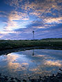 Windmill at sunset, Great Sand Hills, Saskatchewan