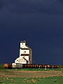 freight train and elevator after a storm, Saskatchewan