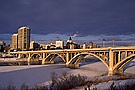 Saskatoon skyline in winter